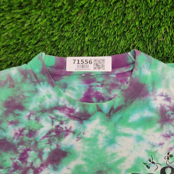 Vintage 90s Crumpled Tie-Dye Shirt XL 23x26 Green - Picture 9 of 14